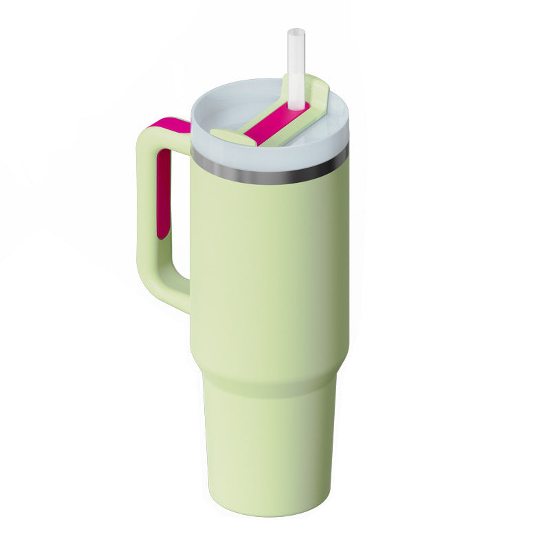 40oz Insulated Tumbler With Handle & Straw – Spill-Proof Stainless Steel Travel Mug | Leak-Proof Travel Mug