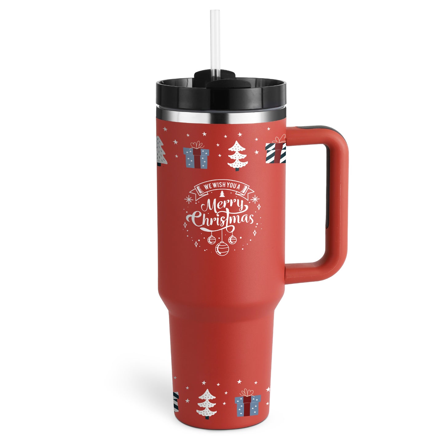 40oz Insulated Tumbler With Handle & Straw – Spill-Proof Stainless Steel Travel Mug | Leak-Proof Travel Mug