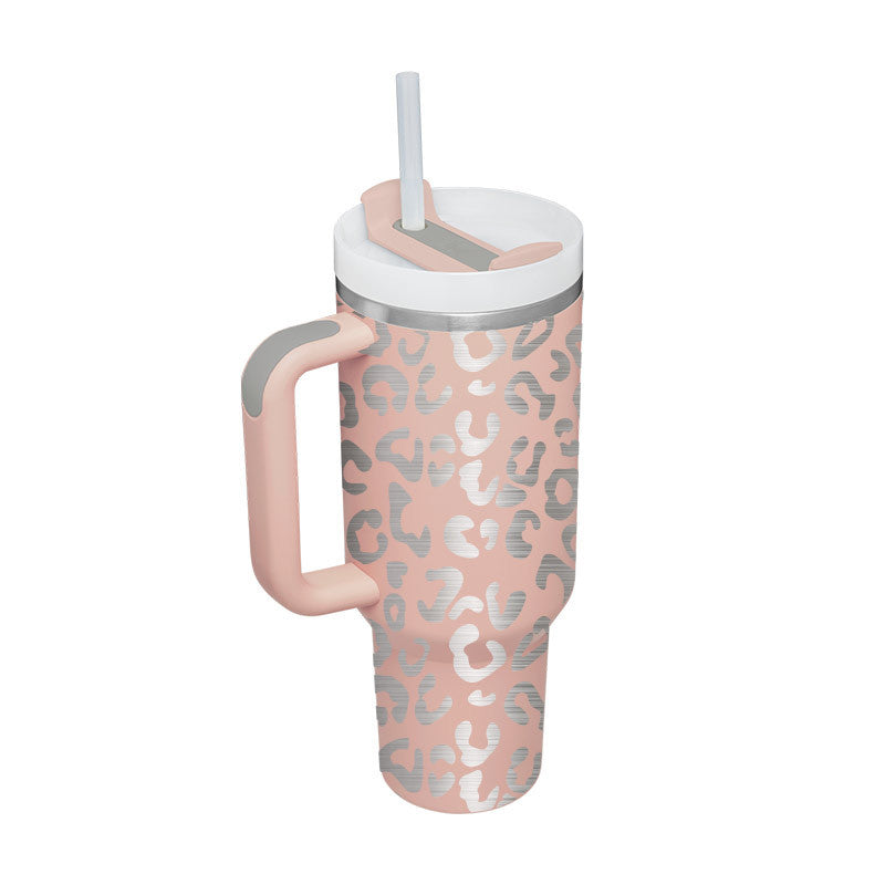 40oz Insulated Tumbler With Handle & Straw – Spill-Proof Stainless Steel Travel Mug | Leak-Proof Travel Mug
