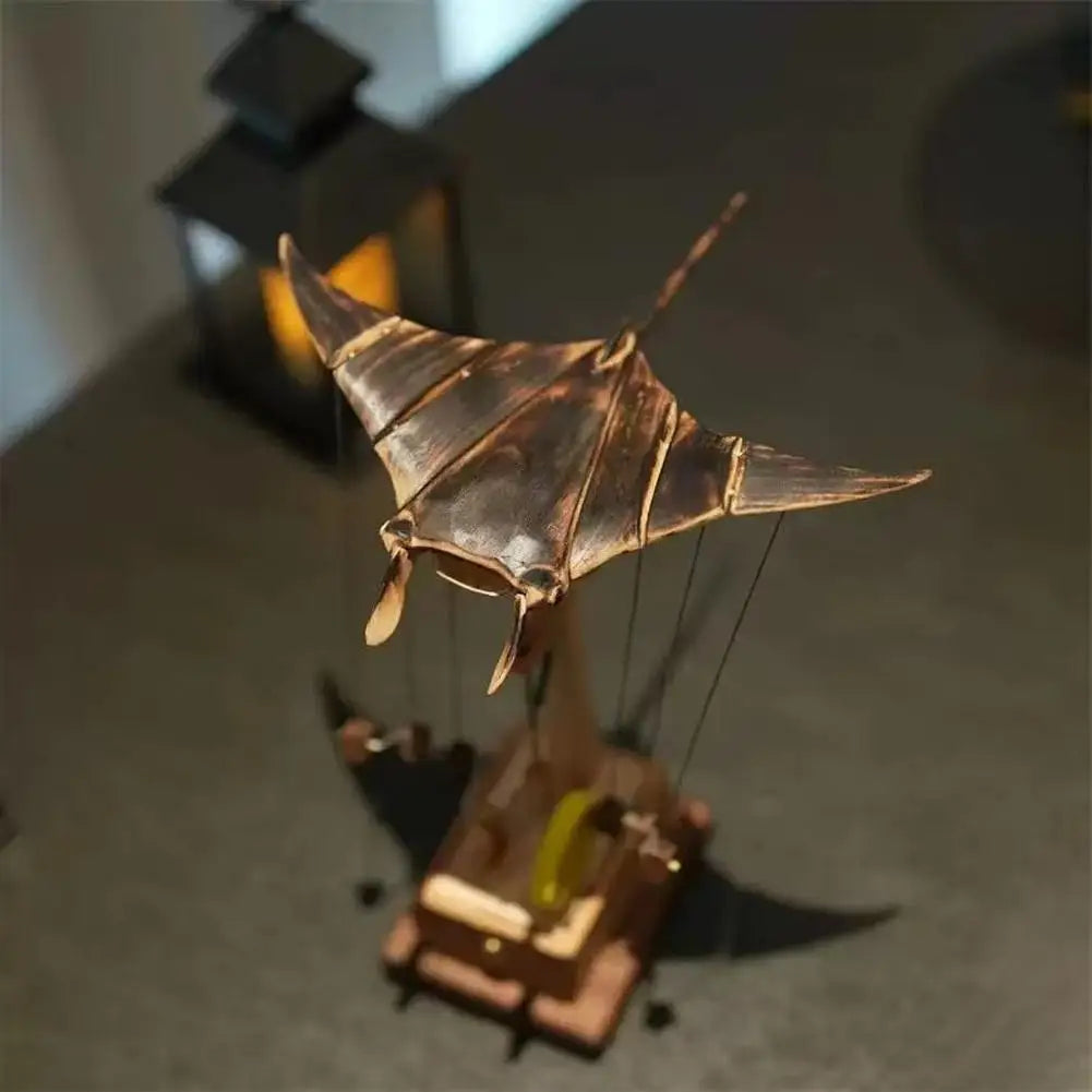 Handcrafted Wooden Manta Ray in Motion 🌊✨