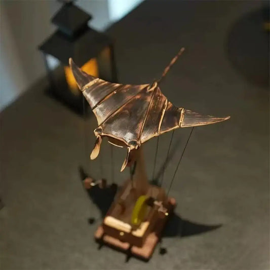 Handcrafted Wooden Manta Ray in Motion 🌊✨