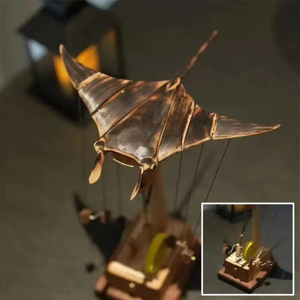 Handcrafted Wooden Manta Ray in Motion 🌊✨