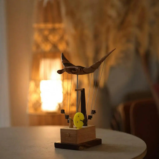 Handcrafted Wooden Manta Ray in Motion 🌊✨
