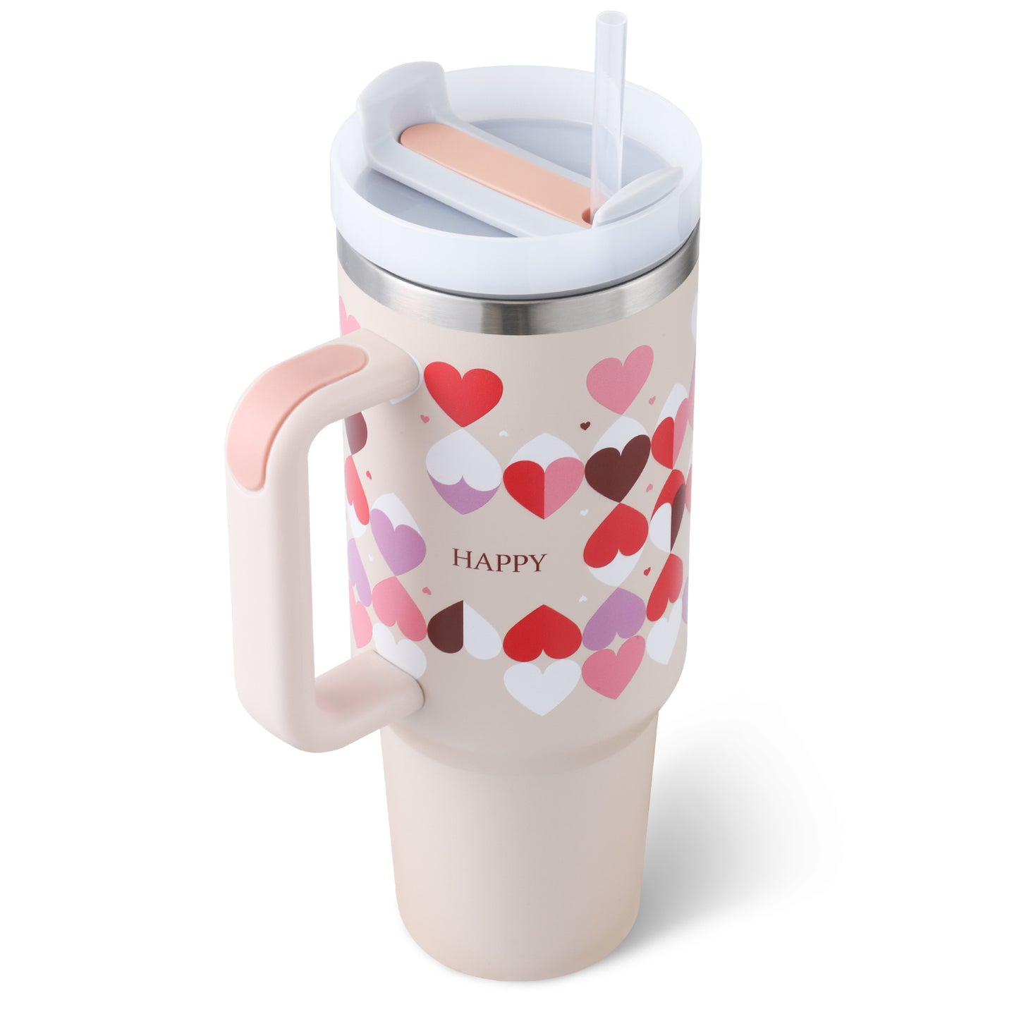 40oz Insulated Tumbler With Handle & Straw – Spill-Proof Stainless Steel Travel Mug | Leak-Proof Travel Mug
