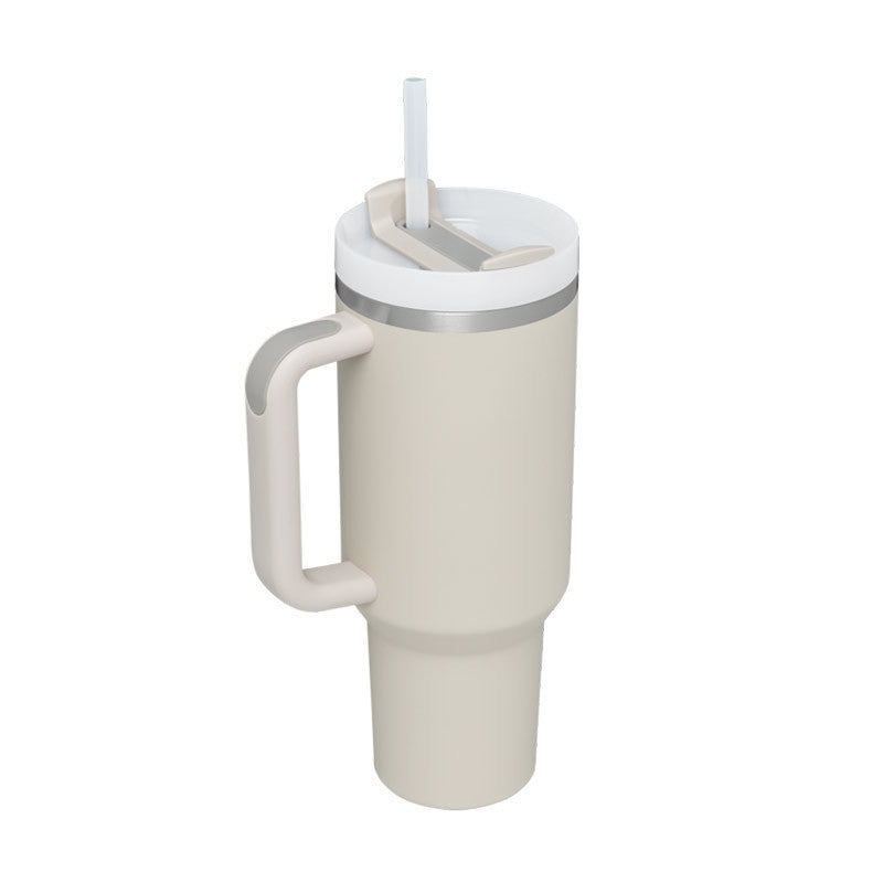 40oz Insulated Tumbler With Handle & Straw – Spill-Proof Stainless Steel Travel Mug | Leak-Proof Travel Mug