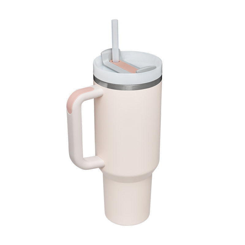 40oz Insulated Tumbler With Handle & Straw – Spill-Proof Stainless Steel Travel Mug | Leak-Proof Travel Mug