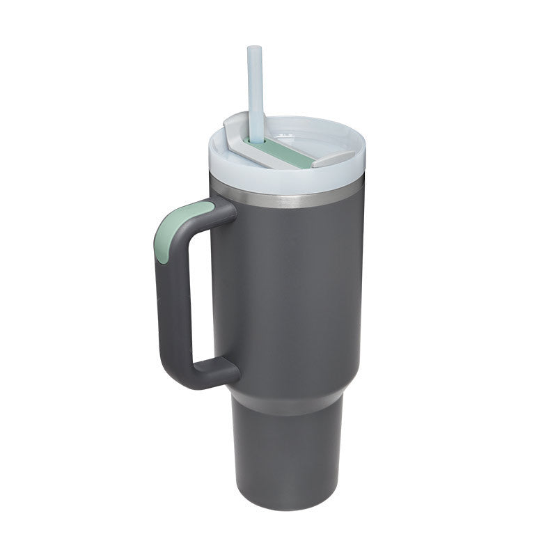 40oz Insulated Tumbler With Handle & Straw – Spill-Proof Stainless Steel Travel Mug | Leak-Proof Travel Mug
