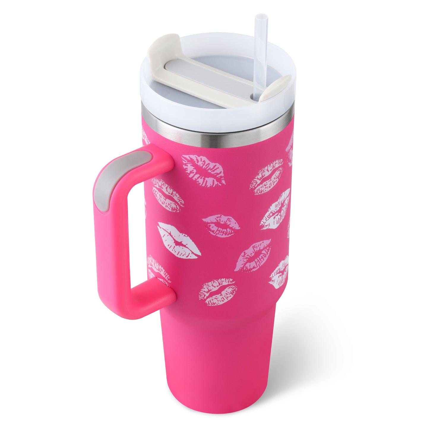 40oz Insulated Tumbler With Handle & Straw – Spill-Proof Stainless Steel Travel Mug | Leak-Proof Travel Mug
