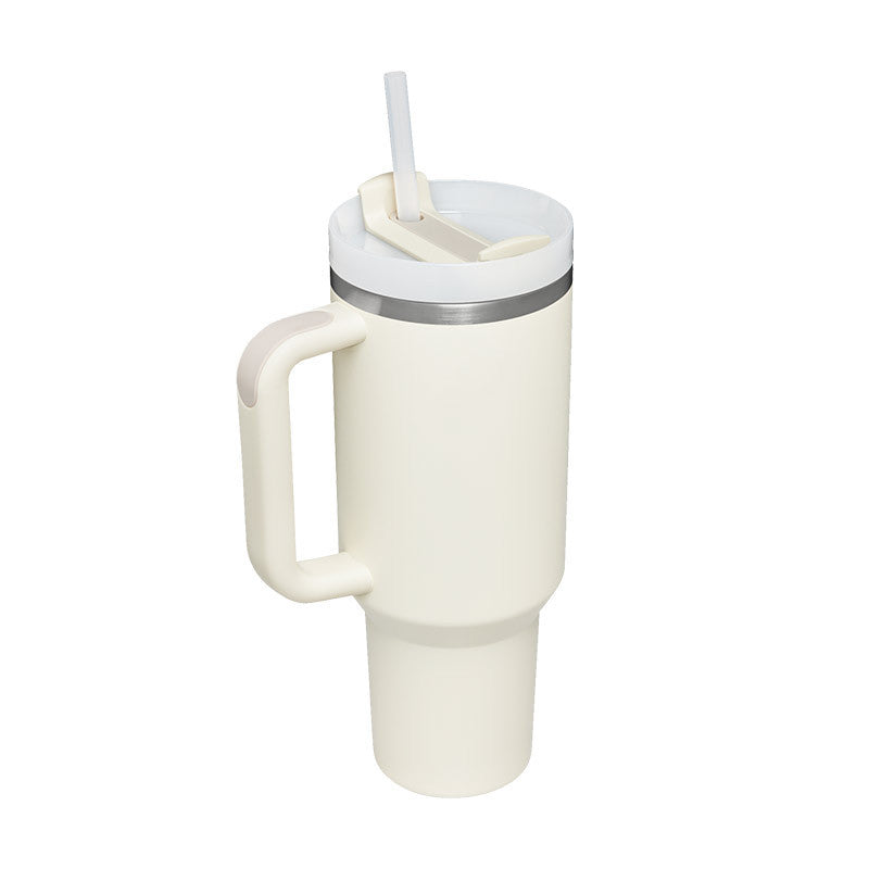 40oz Insulated Tumbler With Handle & Straw – Spill-Proof Stainless Steel Travel Mug | Leak-Proof Travel Mug
