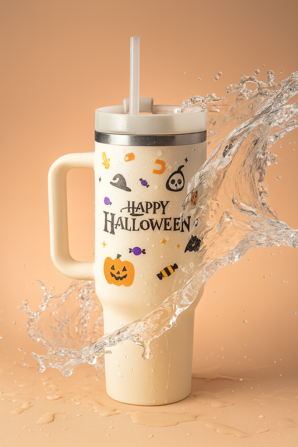 40oz Insulated Tumbler With Handle & Straw – Spill-Proof Stainless Steel Travel Mug | Leak-Proof Travel Mug