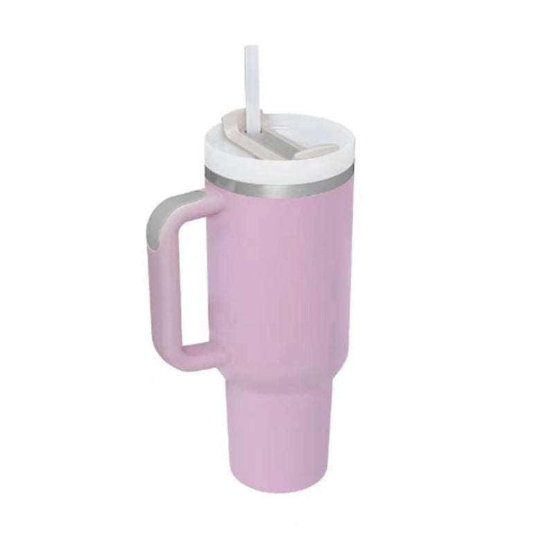 40oz Insulated Tumbler With Handle & Straw – Spill-Proof Stainless Steel Travel Mug | Leak-Proof Travel Mug