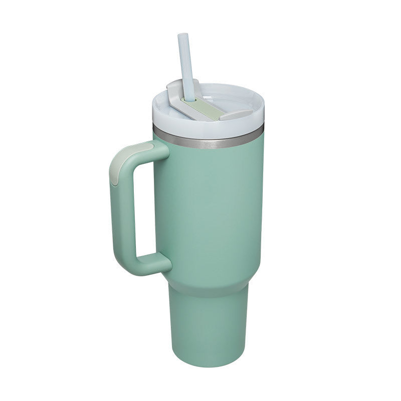 40oz Insulated Tumbler With Handle & Straw – Spill-Proof Stainless Steel Travel Mug | Leak-Proof Travel Mug