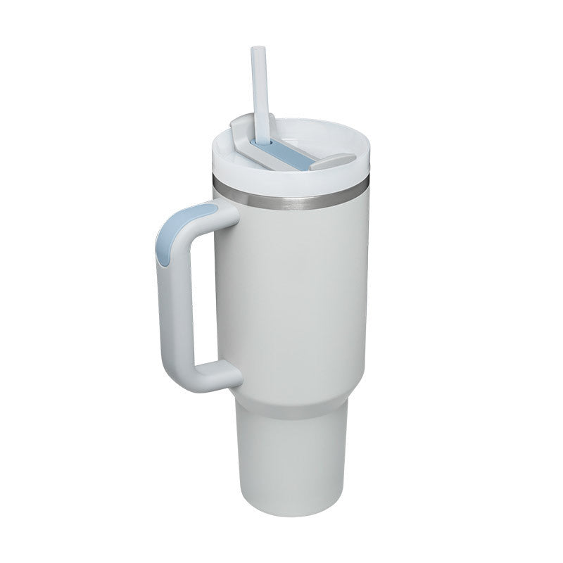 40oz Insulated Tumbler With Handle & Straw – Spill-Proof Stainless Steel Travel Mug | Leak-Proof Travel Mug