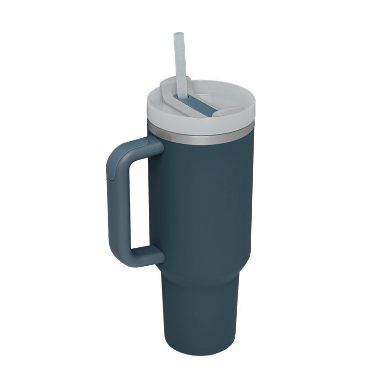 40oz Insulated Tumbler With Handle & Straw – Spill-Proof Stainless Steel Travel Mug | Leak-Proof Travel Mug