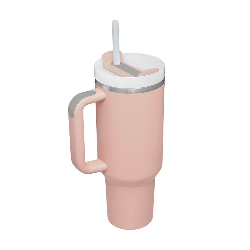 40oz Insulated Tumbler With Handle & Straw – Spill-Proof Stainless Steel Travel Mug | Leak-Proof Travel Mug